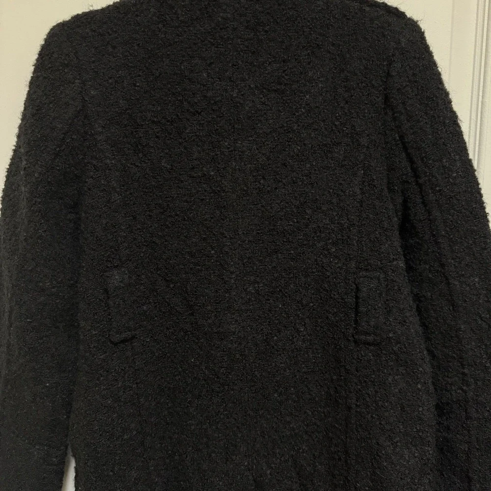 Gap Kids Black Double Breasted Textured Wool Blend Coat Girls‎ Size M 8 Boucle